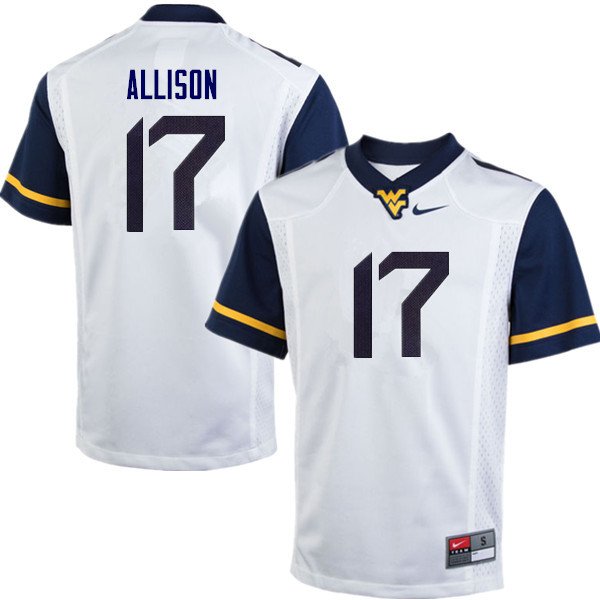 NCAA Men's Jack Allison West Virginia Mountaineers White #17 Nike Stitched Football College Authentic Jersey CY23T81FQ